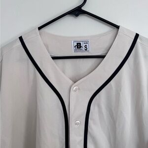 Unisex Cream Baseball Jersey with Black Trim